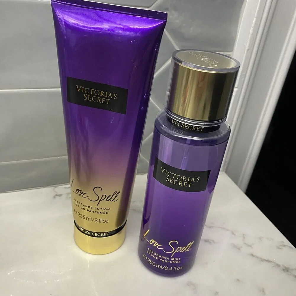 VICTORIA'S SECRET LOVE SPELL BODY MIST & LOTION 2pc Set NEW Full Size